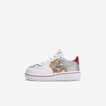 Nike Force 1 Low - Babe Utcai Cipő - Fehér/Metal Arany/Piros/Metal Titán